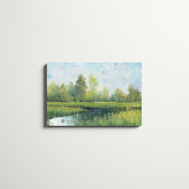 «Tranquil Park I», peinture sur toile, H 20 po x l 30 po