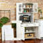 Garde-manger de 61 pouces en métal blanc avec 4 tablettes réglables, rangement robuste pour la cuisine et le salon