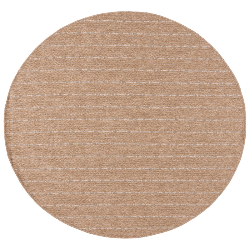 Denju Retreat Performance Striped Rug, Round 6'7"