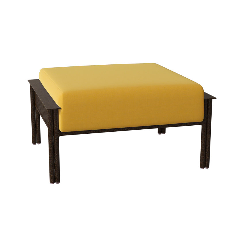 Jax Outdoor Ottoman, Chestnut Brown, Canvas Bird's Eye Sunbrella® Canvas