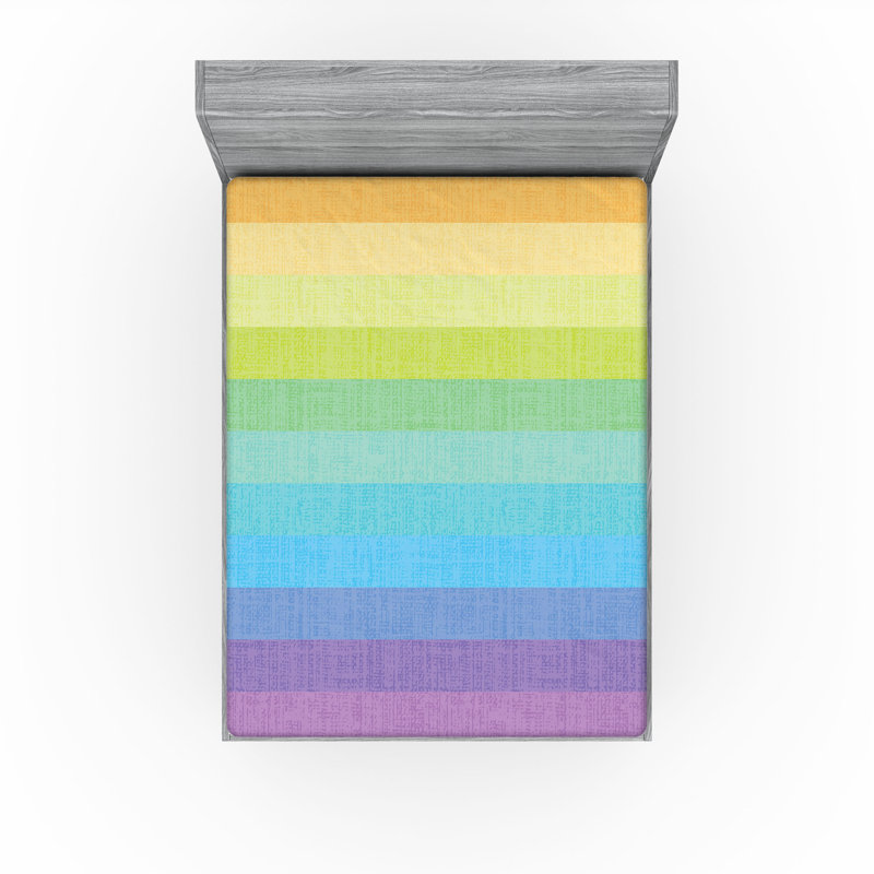 Ensemble de 2 draps-housses Ambesonne, Drap-housse très grand californien, Multicolore / ombre 2