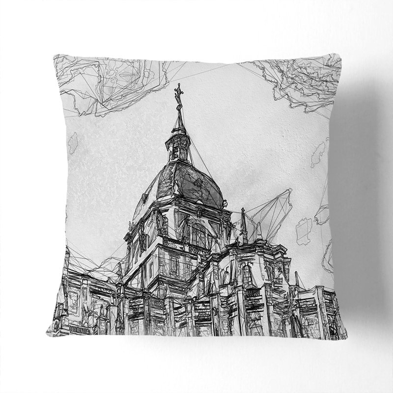 Abstract Square Throw Cushion, Stone, 40 x 40 cm