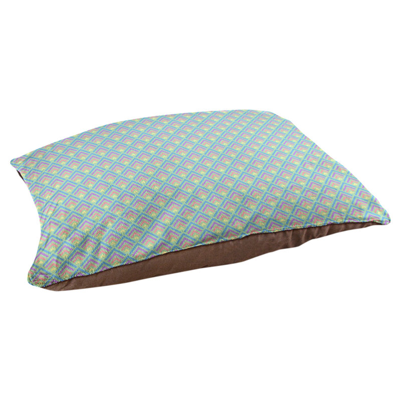 Coussin d'extérieur pour chien Campion, Très grand (l 52 po x P 42 po x H 17 po), Bleu ciel / jaune / rose