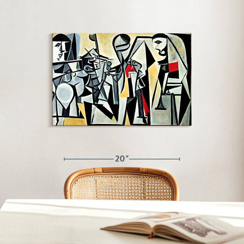 Travailleuses Leisha I - Dans le style de Picasso, H 16 po x l 24 po