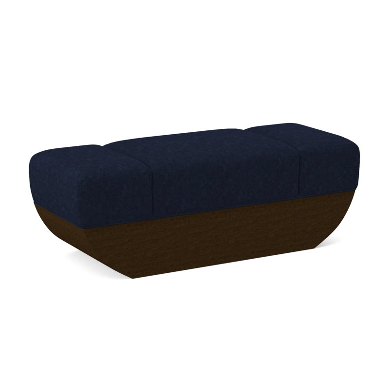 Ark Upholstered Bench, Margaret Ebony Polyester Blend, American Walnut