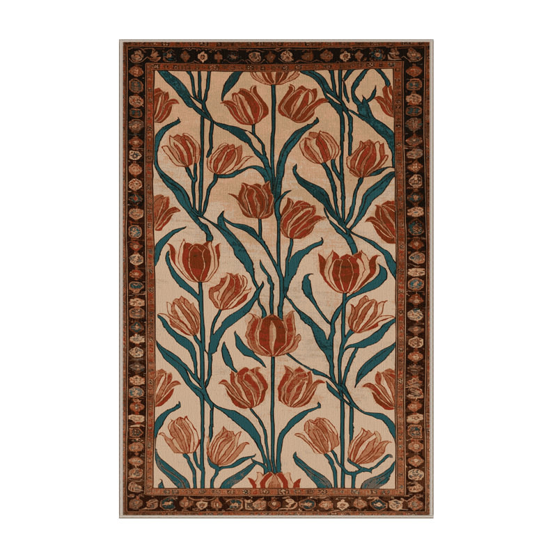 Tapis brun lavable à la machine, Rectangulaire 2 pi x 3 pi