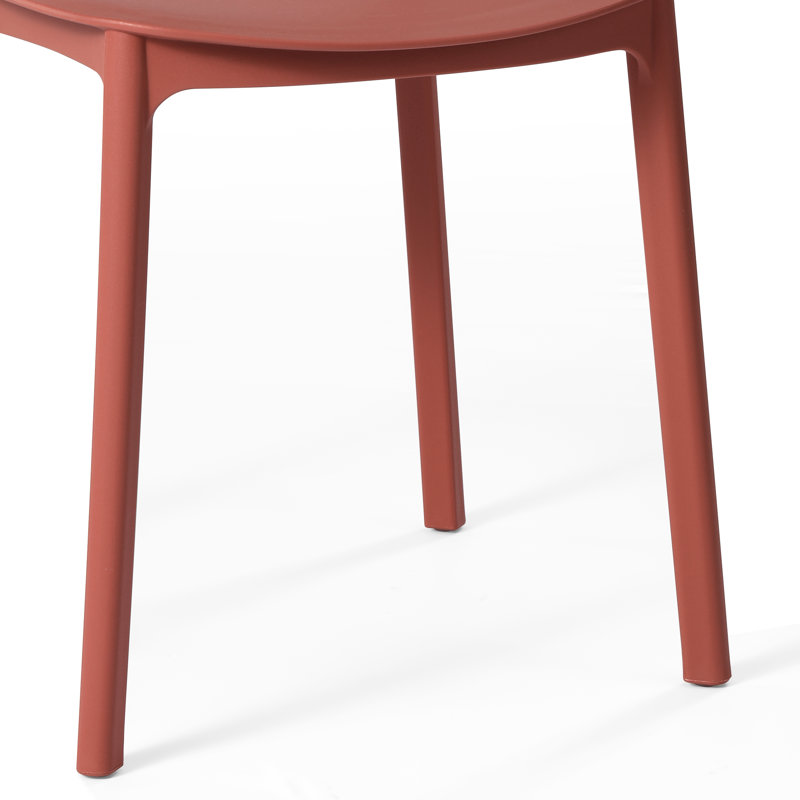 Outdoor Stacking Dining Side Chair, Red