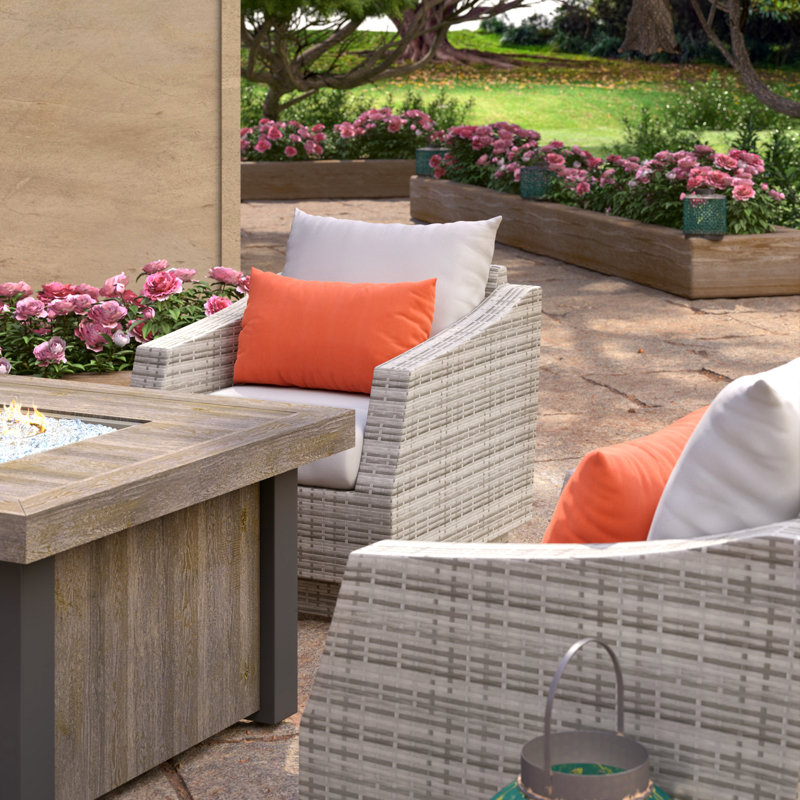 Cannes Outdoor 5 - Piece Conversation Set, Cast Coral Sunbrella® Plainweave