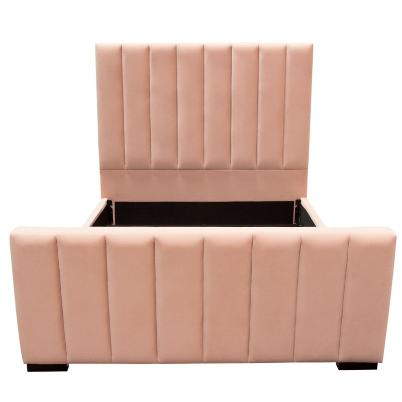 Venus Upholstered Bed, Blush Pink, Queen