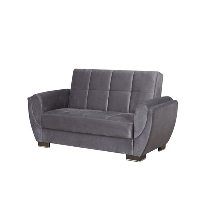 Causeuse convertible avec rangement en microfibre grise Primenest Collection Nimbusflow
