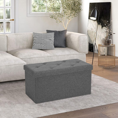 Folding Storage Ottoman Bench, Storage Chest, Foot Rest Stool, Bedroom Bench With Storage by Ebern Designs