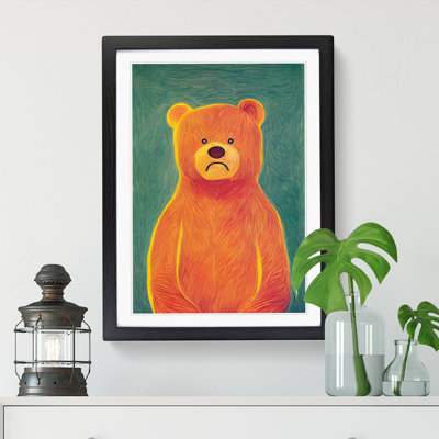 FRM-V0523-2485X Teddy Bear Painting 1 Piece Single Picture Frame Wall Art