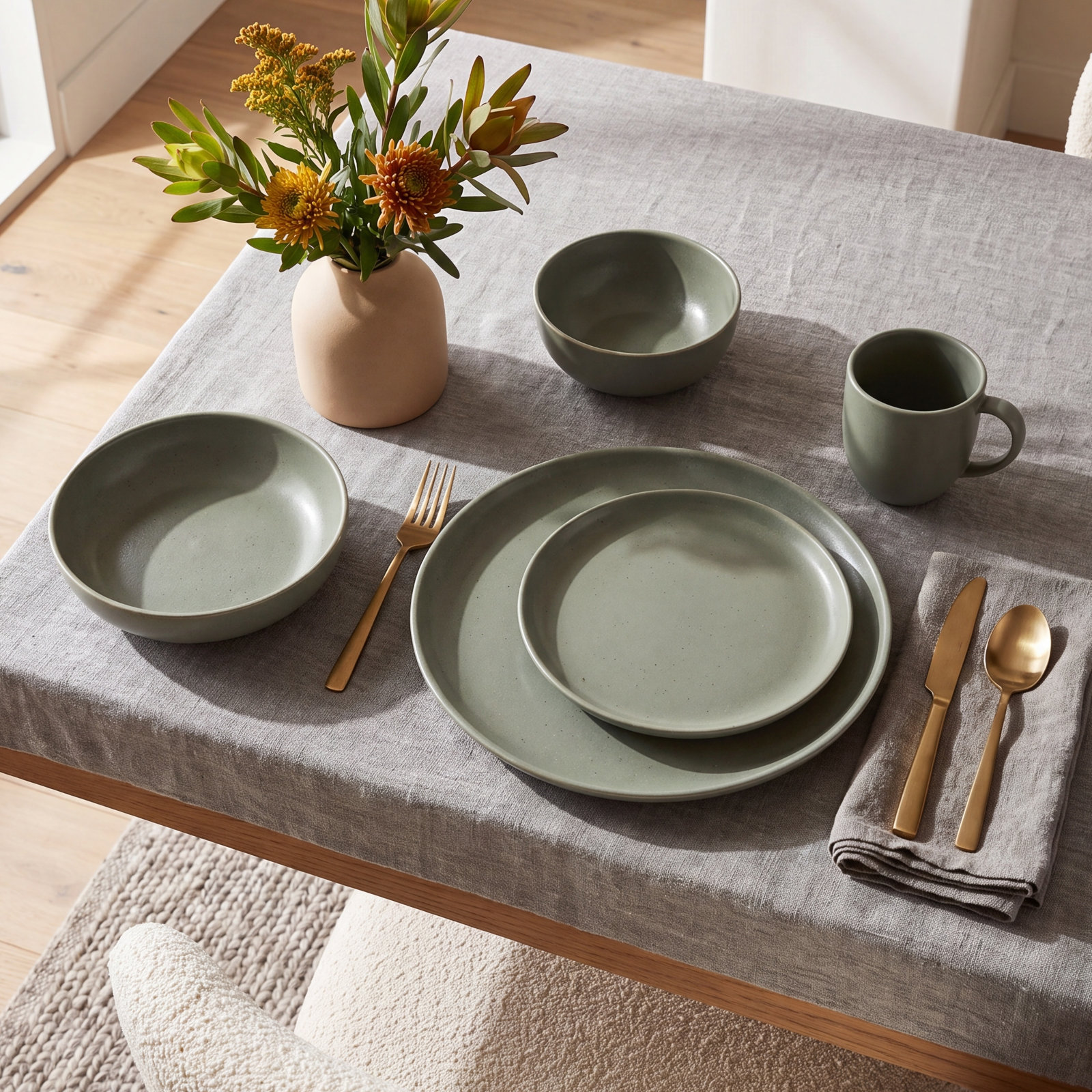 Casafina Pacifica Handmade Dinnerware Set, Artichoke