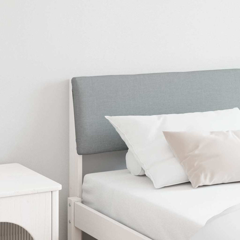 Solid Wood Headboard, King, Light Grey, White