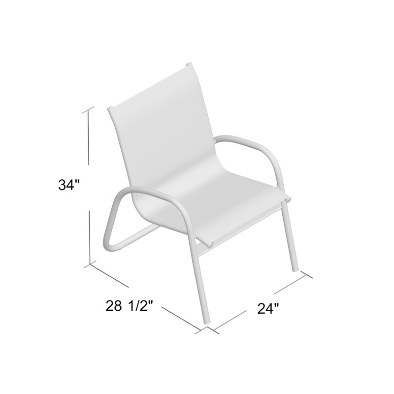 Fauteuil de patio Gardenella, Blanc 6D Sunbrella®, Graphite texturé