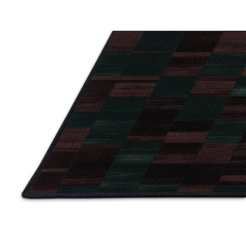 Tapis damier noir lavable à la machine, Carré 3 pi