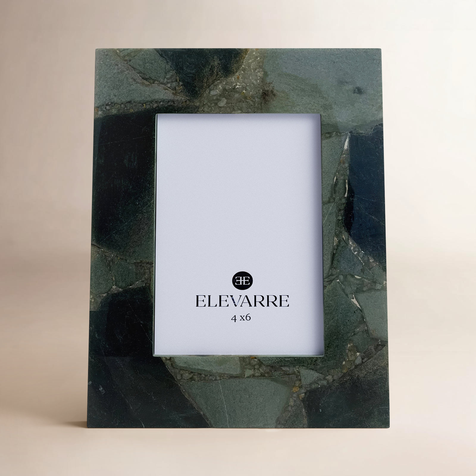 Blaine Light Malachite Photo Frame, 4" x 6", Green