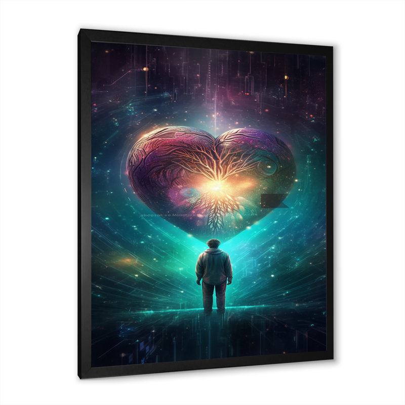 " Surrendering To The Eternal Heart ", Black Single Picture Framed, 32" H x 24" W x 1" D