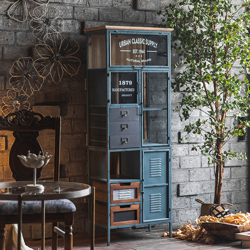 Blue Iron+Tempered Glass Display Cases