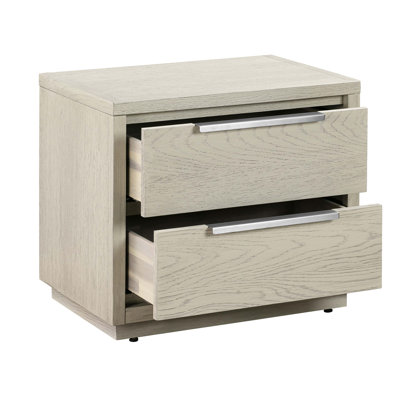 2 Drawer Nightstand In Gray Oak Wood