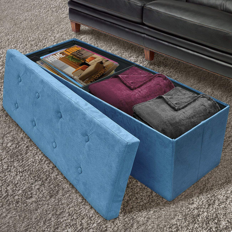 Repose-pieds avec rangement, Bleu sarcelle