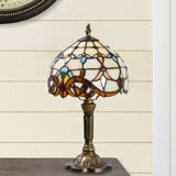 Lampe de table en bronze antique de 14,6 po Steelman avec 1 ampoule DEL