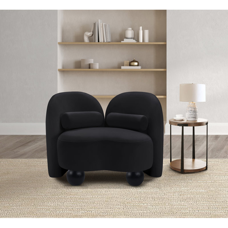 Daphne Upholstered Chair, Black Velvet