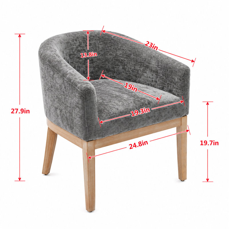 Chaise de salle à manger demi-tonneau Mid-Century
