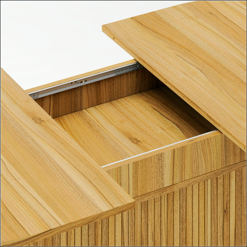 Table de salle à manger extensible avec pieds rayés, réglable de 55,11 à 70,86 pouces pour une utilisation polyvalente dans le salon et la cuisine