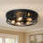 5-Light Matte Black Industrial Flush Mount Ceiling Light