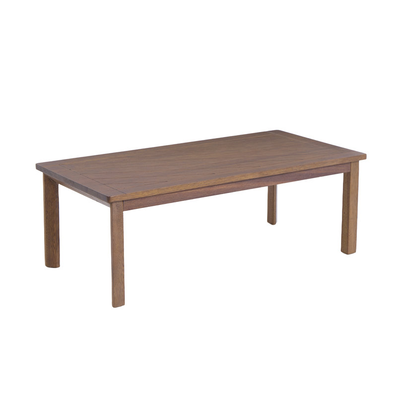 Outdoor Solid Wood Patio Coffee Table, Brown