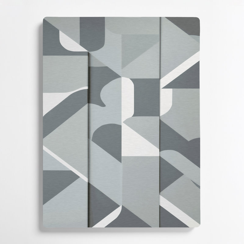«Abstract Shapes 4», art mural en métal bleu, H 20 po x l 24 po