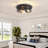 12.6 In. 3-light Farmhouse Black Flush Mount Ceiling Light  (2-pack)