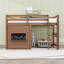 Lit mezzanine en bois avec tablettes et tableau noir coulissant à double face-984584606-984584609