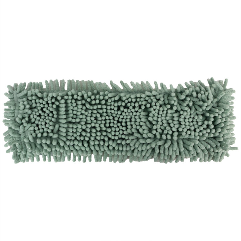 JVL Extendable Chenille Mop – Flat Floor Cleaner with Long Handle – Machine Washable Microfibre Cleaning Head – Green