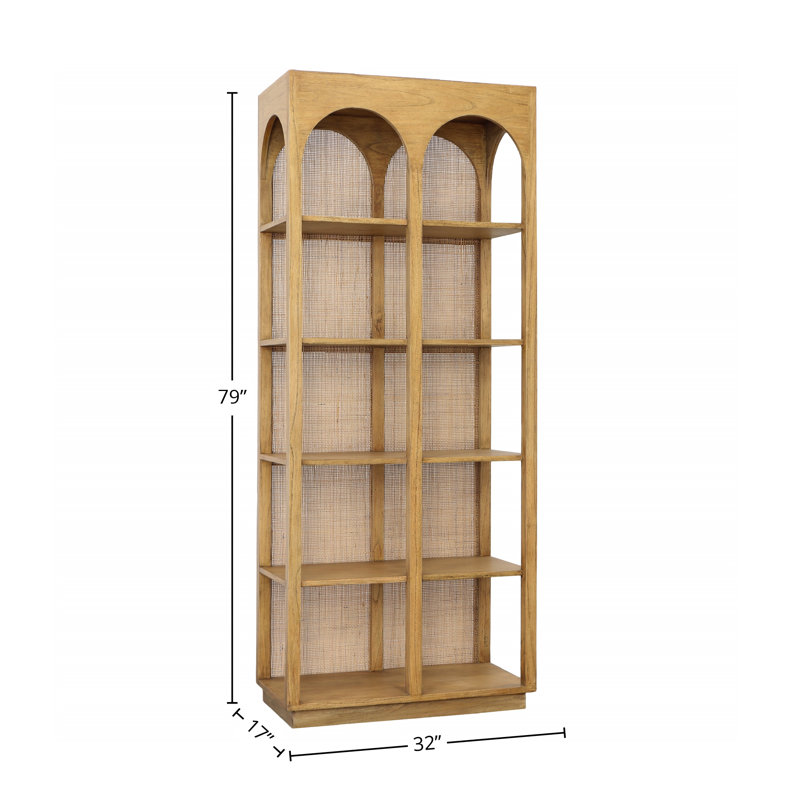 Leonardo 79" Tall Mindi Wood Bookcase, Natural
