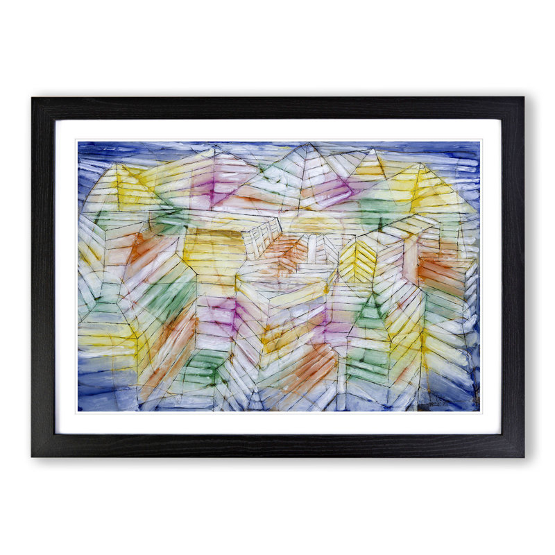 Mountain Construction by Paul Klee - Framed Print, 27cm H x 36cm W x 2cm D, Black Framed