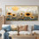 Winter Sunflowers Fields In The Countryside I - Sunflowers Wall Art