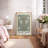 Classical Artwork "William Morris - Green Pimpernel Flower Artwork,  Abstract Floral and Botanical Bathroom Wall Pictures, Large Framed Canvas Giclee Print Wall Art"-95982758-95982756