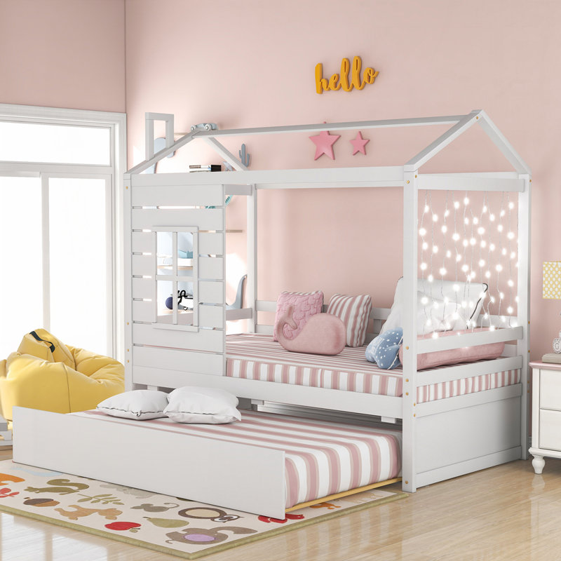 Lit en bois avec lit gigogne simple House House