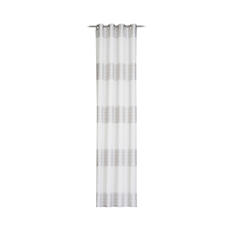 Pera Eyelet Semi Sheer Single Curtain, Silver