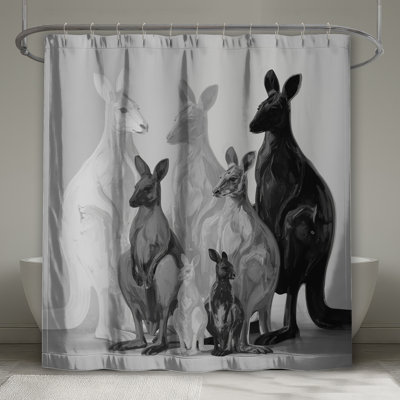 Ensemble de rideaux de douche Group Of Kangaroos