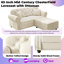 Canapé Chesterfield de 63 pouces de style Mid-Century avec repose-pieds, accoudoirs roulés et garniture cloutée-786885095