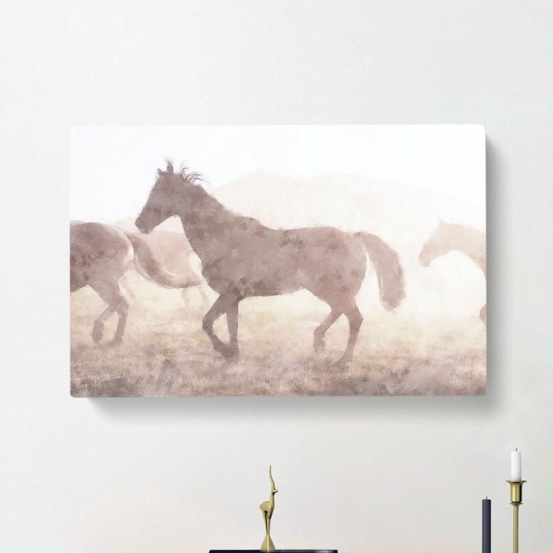 Horses In The Mist - Wrapped Canvas, 40cm H x 60cm W x 3cm D