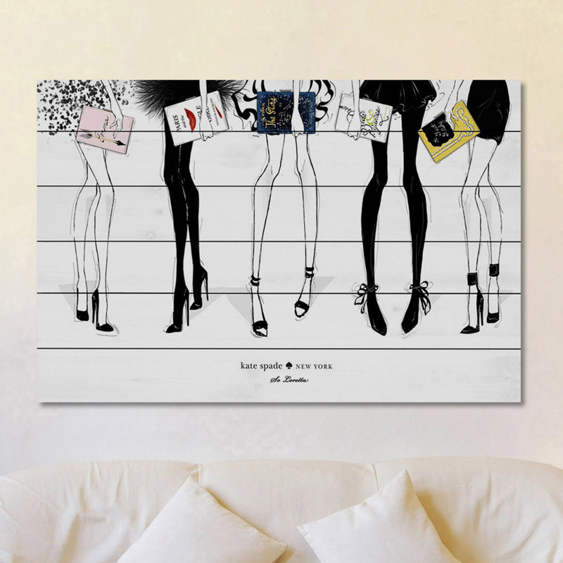 Reproduction d’art sur bois, "ny fashion" par loretta so-unframed, H 12 po x l 18 po x P 1,5 po