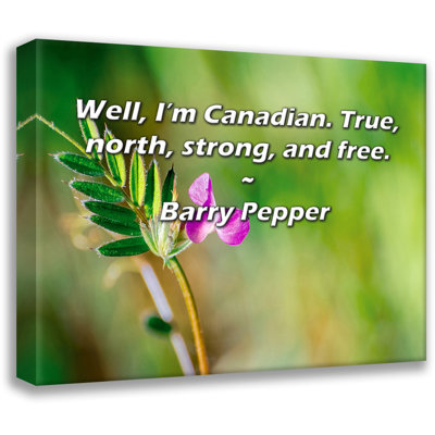 Trinx Gallery Wrapped Canvas By Barry Pepper: "Well, I’m Canadian. True, north, strong, and f