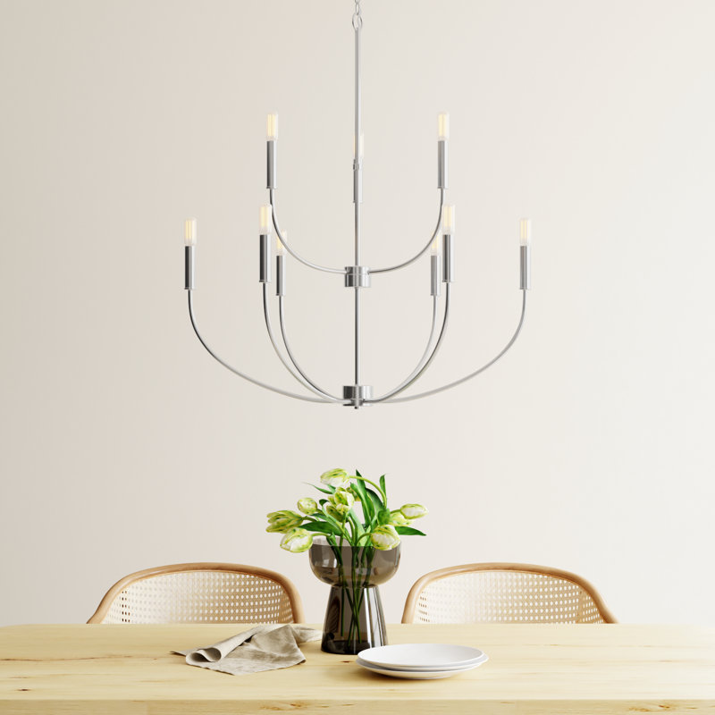 Kendrey 9-Light Chandelier, Brushed Nickel