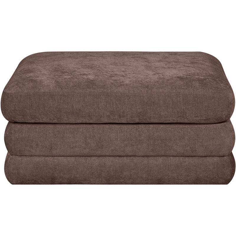 Repose-pieds modulaire en tissu chenille Vredenburgh, Tissu chenille brun