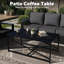 Ensemble de patio d'extérieur en aluminium 6 pièces avec canapé, 4 chaises et table basse Abdullah, coussin gris-129346783