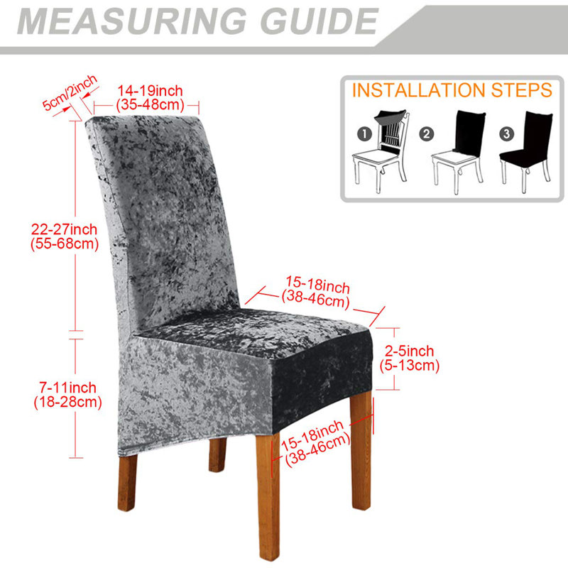 Dining Chair Slipcover, Dark Gray